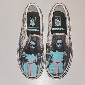 Vans Slip-On Sneakers with Teal and Pink Graphic